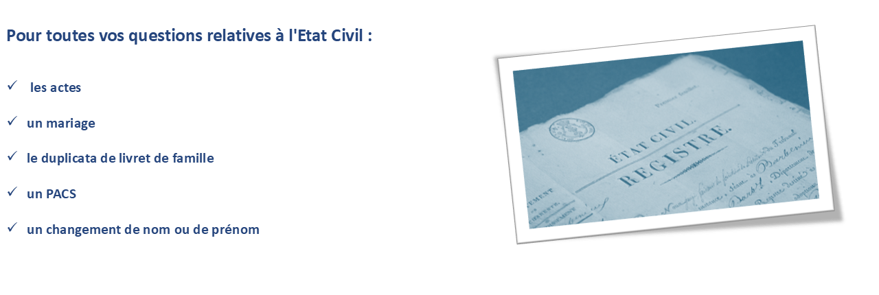 Page d'accueil Contacter l'Etat Civil